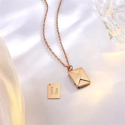 Photo Pendant envelope Necklace - custom, unique, romantic gift for her